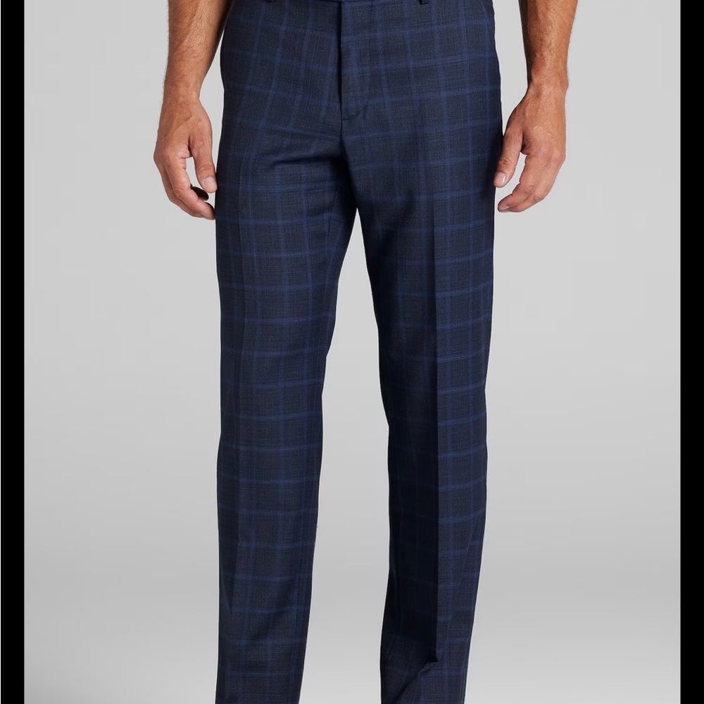 Jos. A. Bank Navy Windowpane Suit Pants